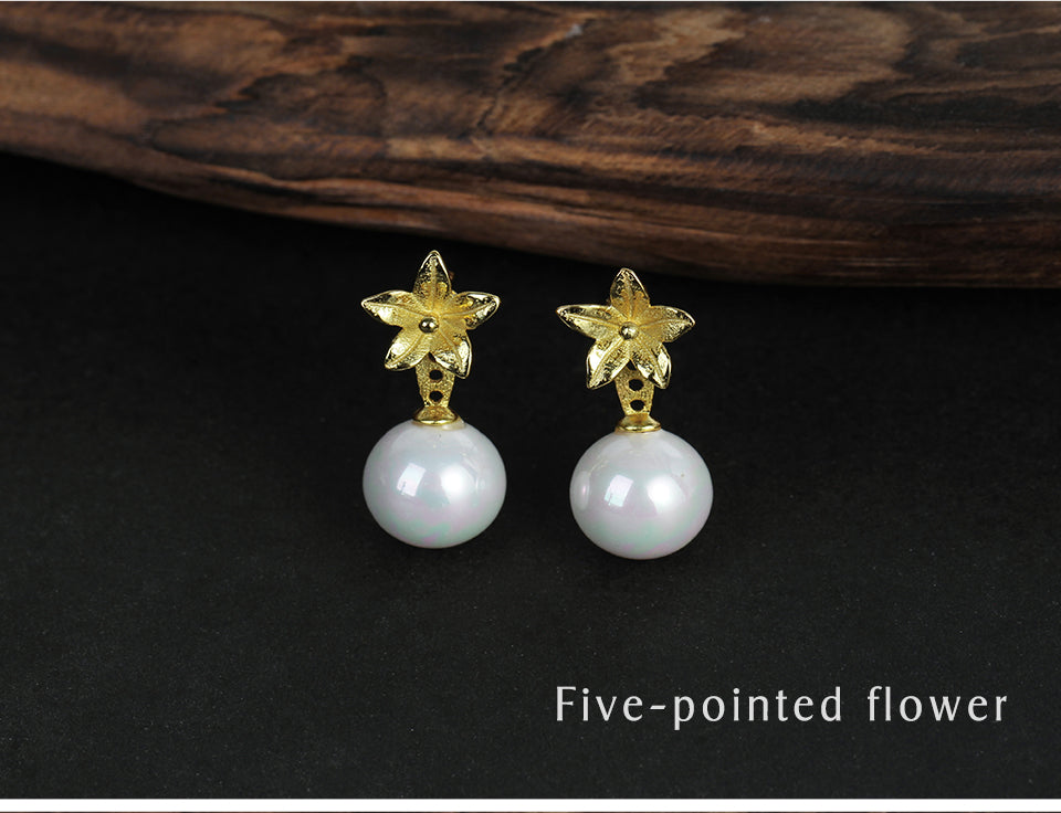 18k Gold-plated Mother of Pearl Drop Earrings