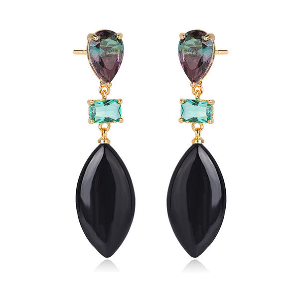 Dona Black Onyx Gemstone Dangle Earring