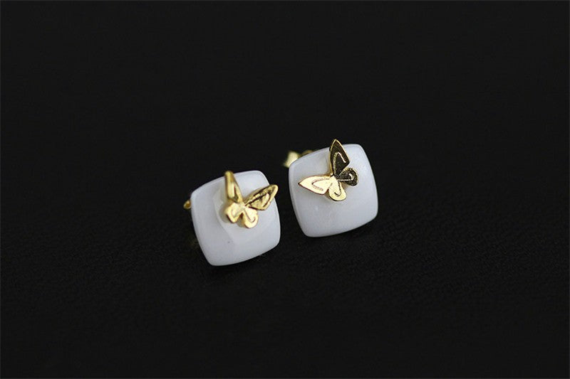 Gina Butterfly Ceramic Stud Earring