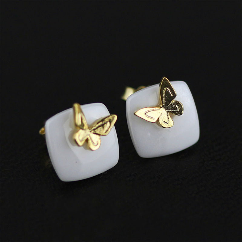 Gina Butterfly Ceramic Stud Earring